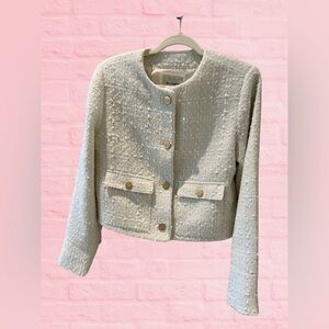 Abercrombie & Fitch Cream Blazer with Gold Buttons